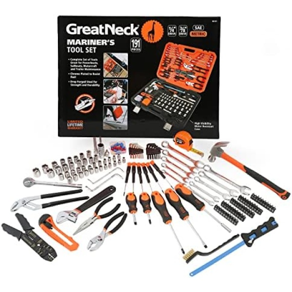 GreatNeck MS191 Mariner's Tool Set 191-Pc, Boat Tool Kit